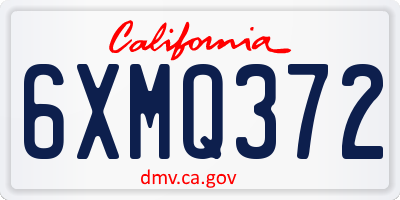 CA license plate 6XMQ372