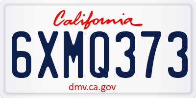 CA license plate 6XMQ373