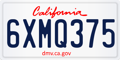 CA license plate 6XMQ375
