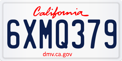 CA license plate 6XMQ379