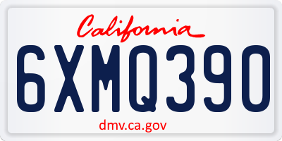 CA license plate 6XMQ390