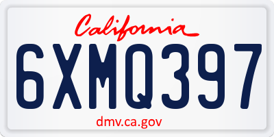 CA license plate 6XMQ397