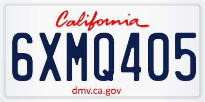 CA license plate 6XMQ405