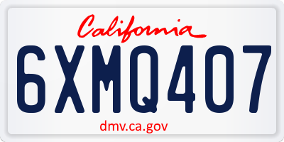 CA license plate 6XMQ407