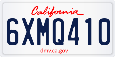 CA license plate 6XMQ410
