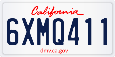 CA license plate 6XMQ411