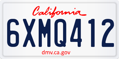 CA license plate 6XMQ412