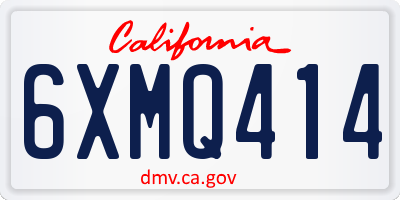 CA license plate 6XMQ414