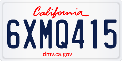 CA license plate 6XMQ415
