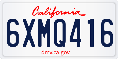 CA license plate 6XMQ416