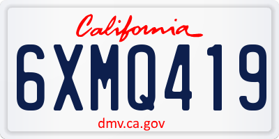 CA license plate 6XMQ419