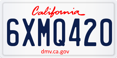 CA license plate 6XMQ420