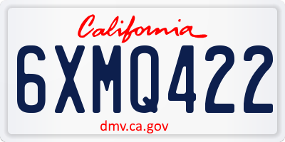 CA license plate 6XMQ422