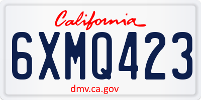 CA license plate 6XMQ423