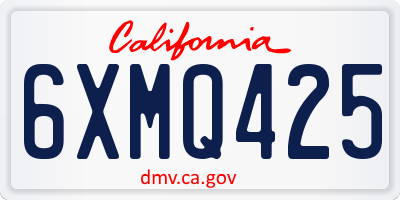 CA license plate 6XMQ425