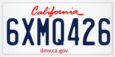 CA license plate 6XMQ426