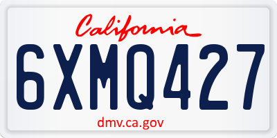 CA license plate 6XMQ427
