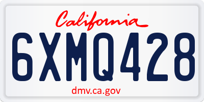 CA license plate 6XMQ428