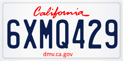 CA license plate 6XMQ429