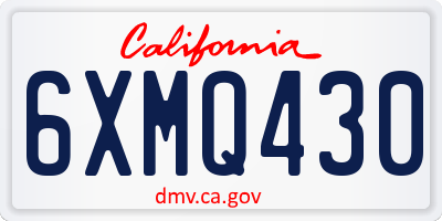 CA license plate 6XMQ430
