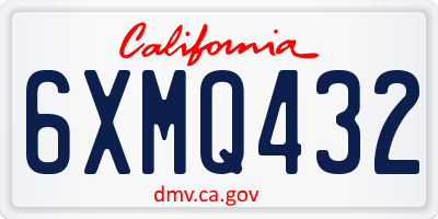 CA license plate 6XMQ432