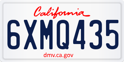 CA license plate 6XMQ435