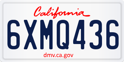 CA license plate 6XMQ436
