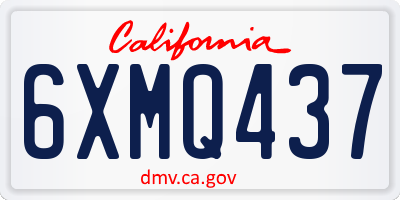 CA license plate 6XMQ437
