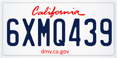 CA license plate 6XMQ439