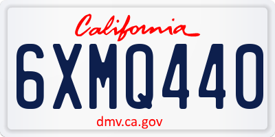 CA license plate 6XMQ440