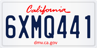 CA license plate 6XMQ441