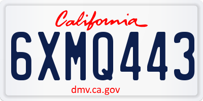 CA license plate 6XMQ443