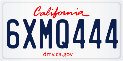 CA license plate 6XMQ444