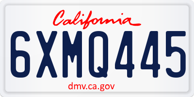 CA license plate 6XMQ445