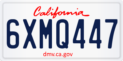 CA license plate 6XMQ447