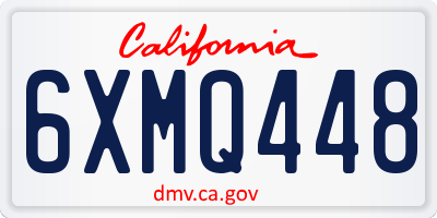 CA license plate 6XMQ448