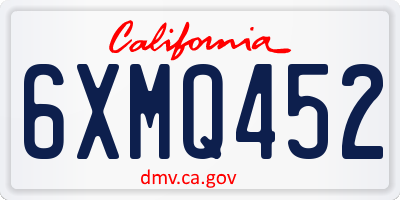 CA license plate 6XMQ452