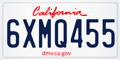CA license plate 6XMQ455