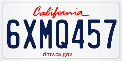 CA license plate 6XMQ457