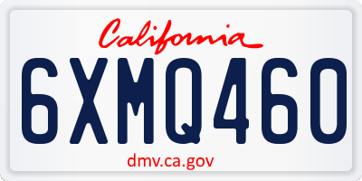 CA license plate 6XMQ460