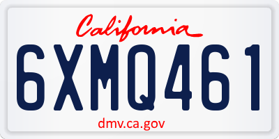 CA license plate 6XMQ461