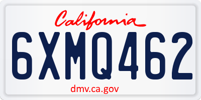 CA license plate 6XMQ462