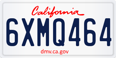 CA license plate 6XMQ464