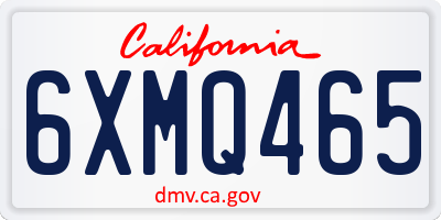 CA license plate 6XMQ465