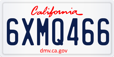 CA license plate 6XMQ466