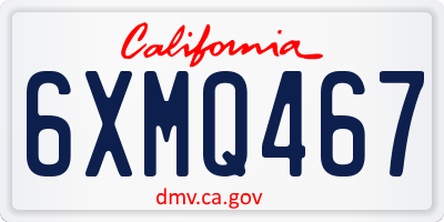 CA license plate 6XMQ467