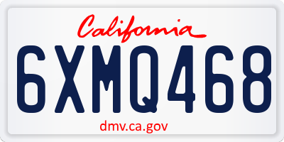 CA license plate 6XMQ468