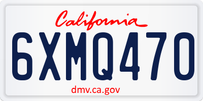 CA license plate 6XMQ470