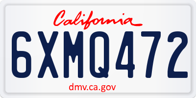 CA license plate 6XMQ472