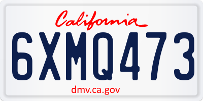 CA license plate 6XMQ473